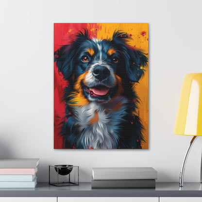 Border Collie Dog - Illustration Canvas Gallery Wraps