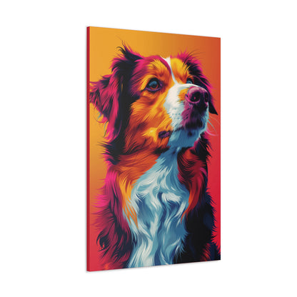 Border Collie Dog - Abstract Illustration Canvas Gallery Wraps