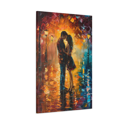 Couple - Leonid Afremov Style Digital Oil Painting Canvas Gallery Wraps