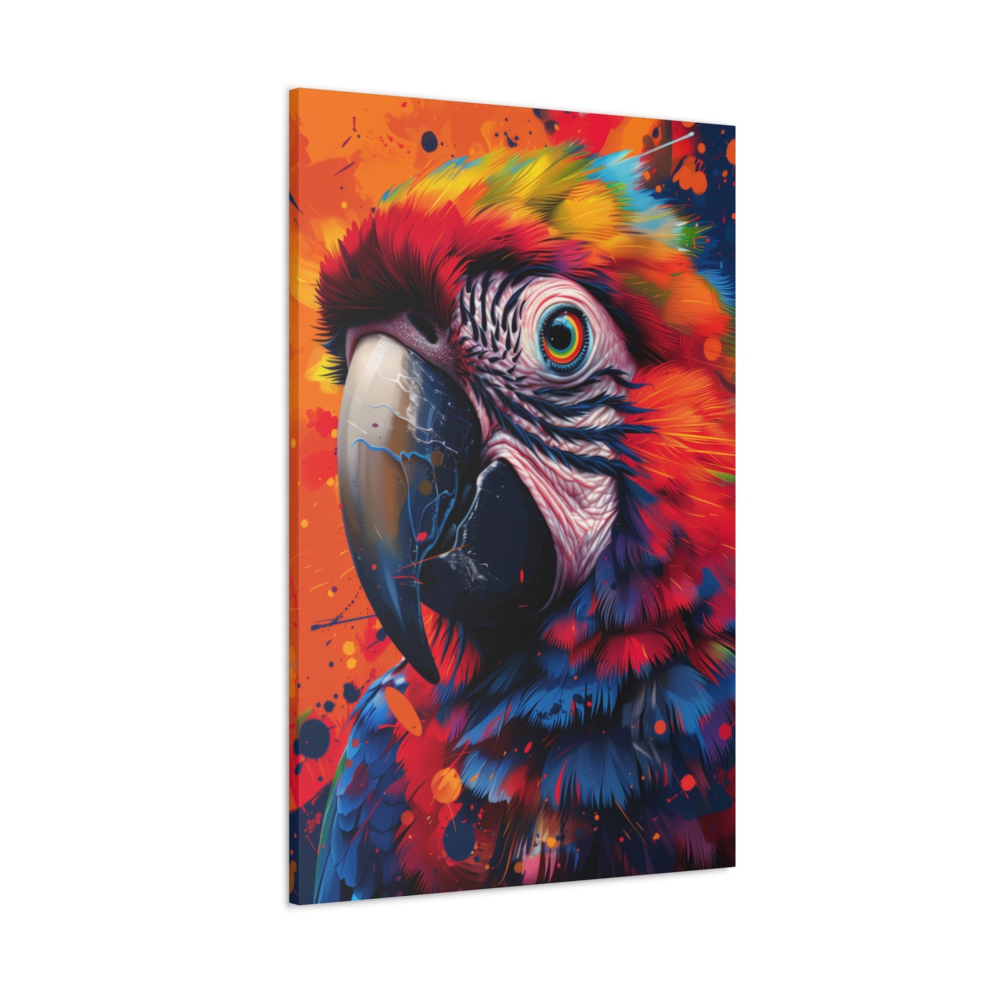 Macaw Parrot - Digital Illustration Canvas Gallery Wraps