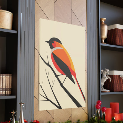 Bird siting on a tree branch Digital Illustration Canvas Gallery Wraps