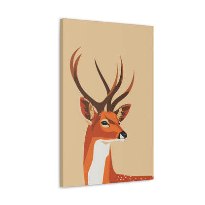 Deer with Antlers Digital Illustration Canvas Gallery Wraps