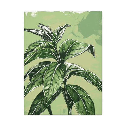 Plant Leaves Digital Illustration Canvas Gallery Wraps