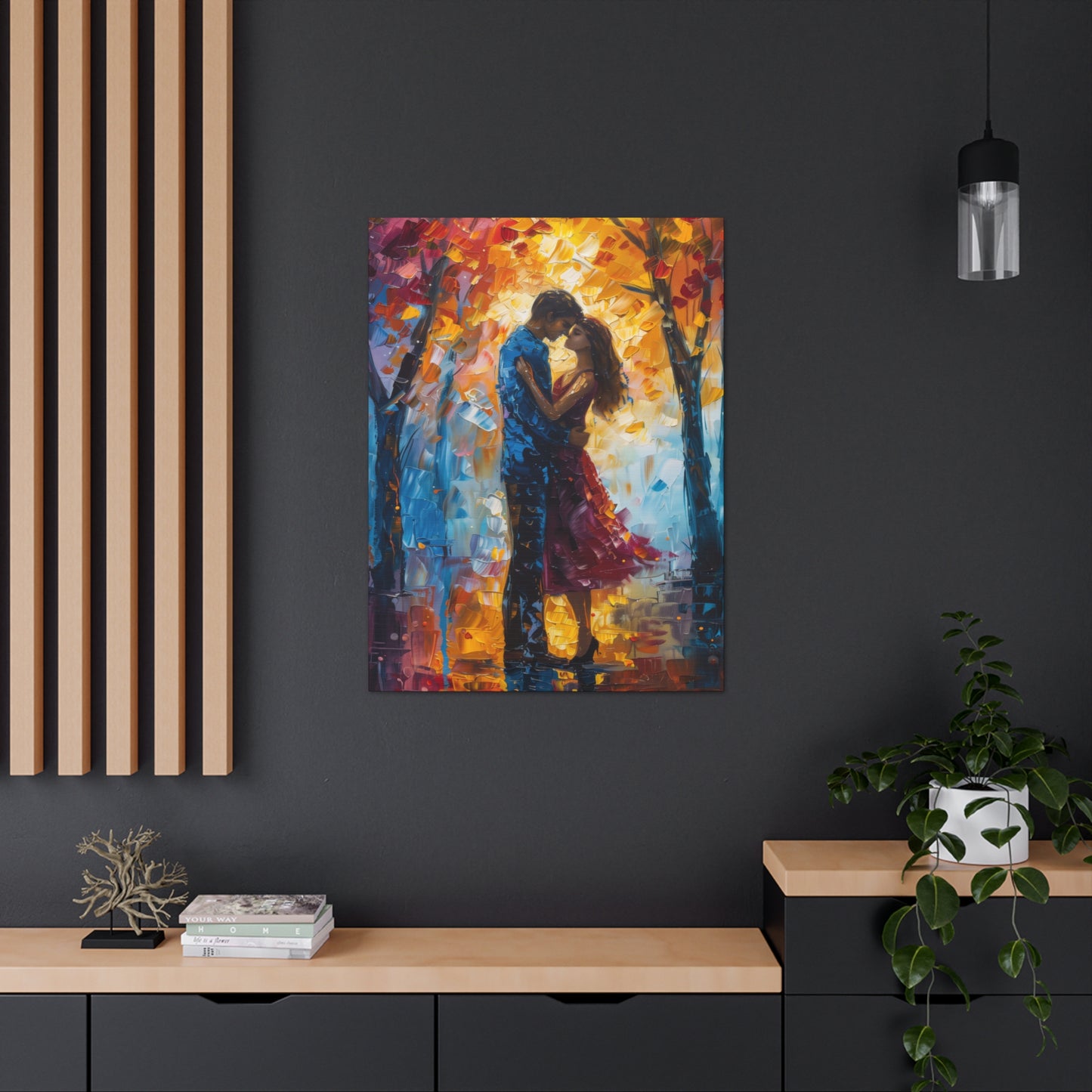 Couple - Leonid Afremov Style Digital Oil Painting Canvas Gallery Wraps