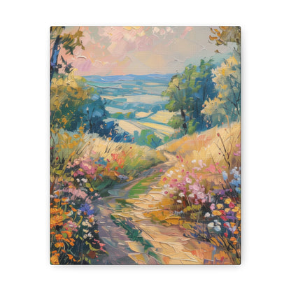 old countryside road in medieval times Digital Oil Painting Print Canvas Gallery Wraps