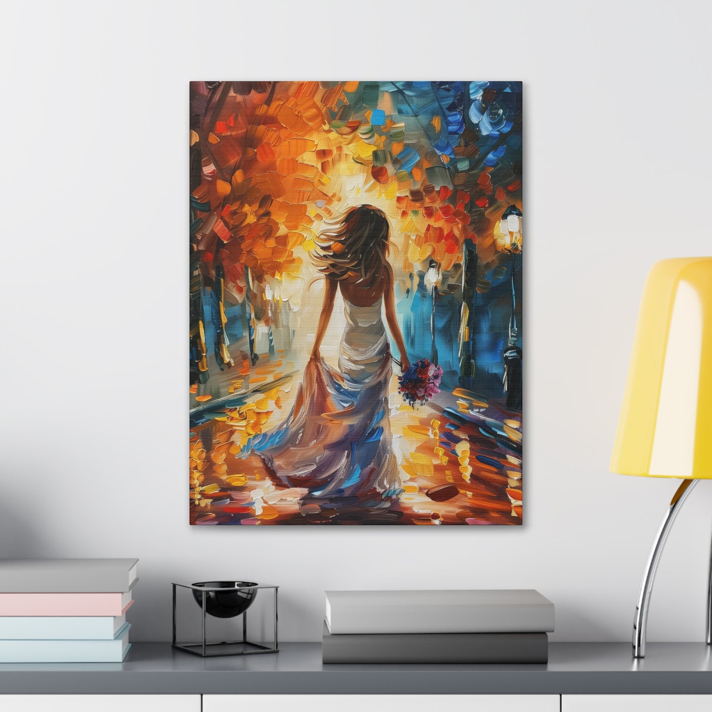 Bride in the Streets - Leonid Afremov Style Digital Print Canvas Gallery Wraps