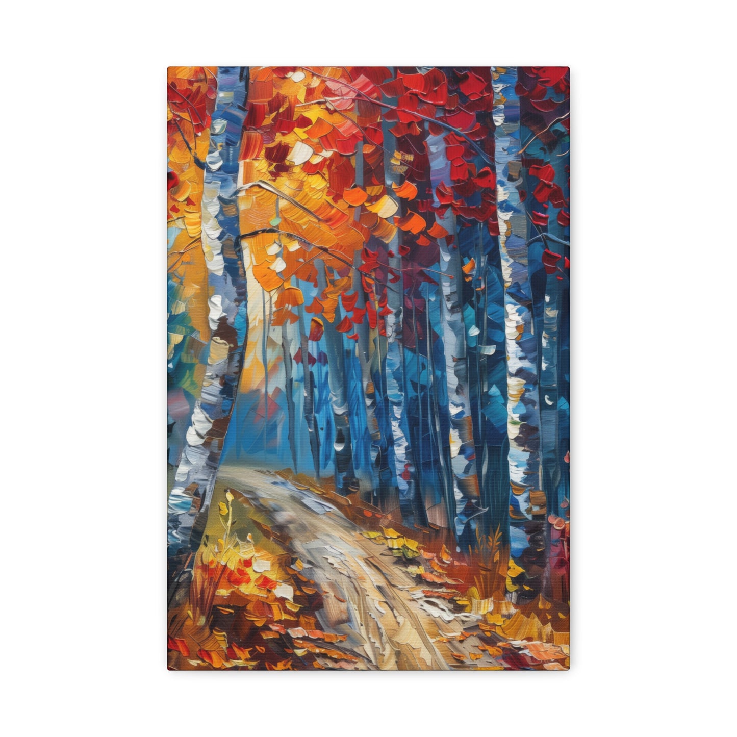 road through autumn forest - Leonid Afremov Style Digital Print Canvas Gallery Wraps