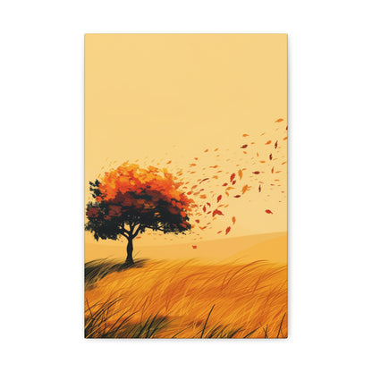 Tree in a Golden Sunset Digital Illustration Canvas Gallery Wraps