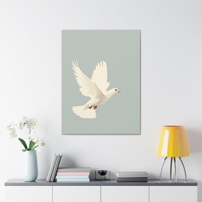 White Dove Digital Illustration Canvas Gallery Wraps