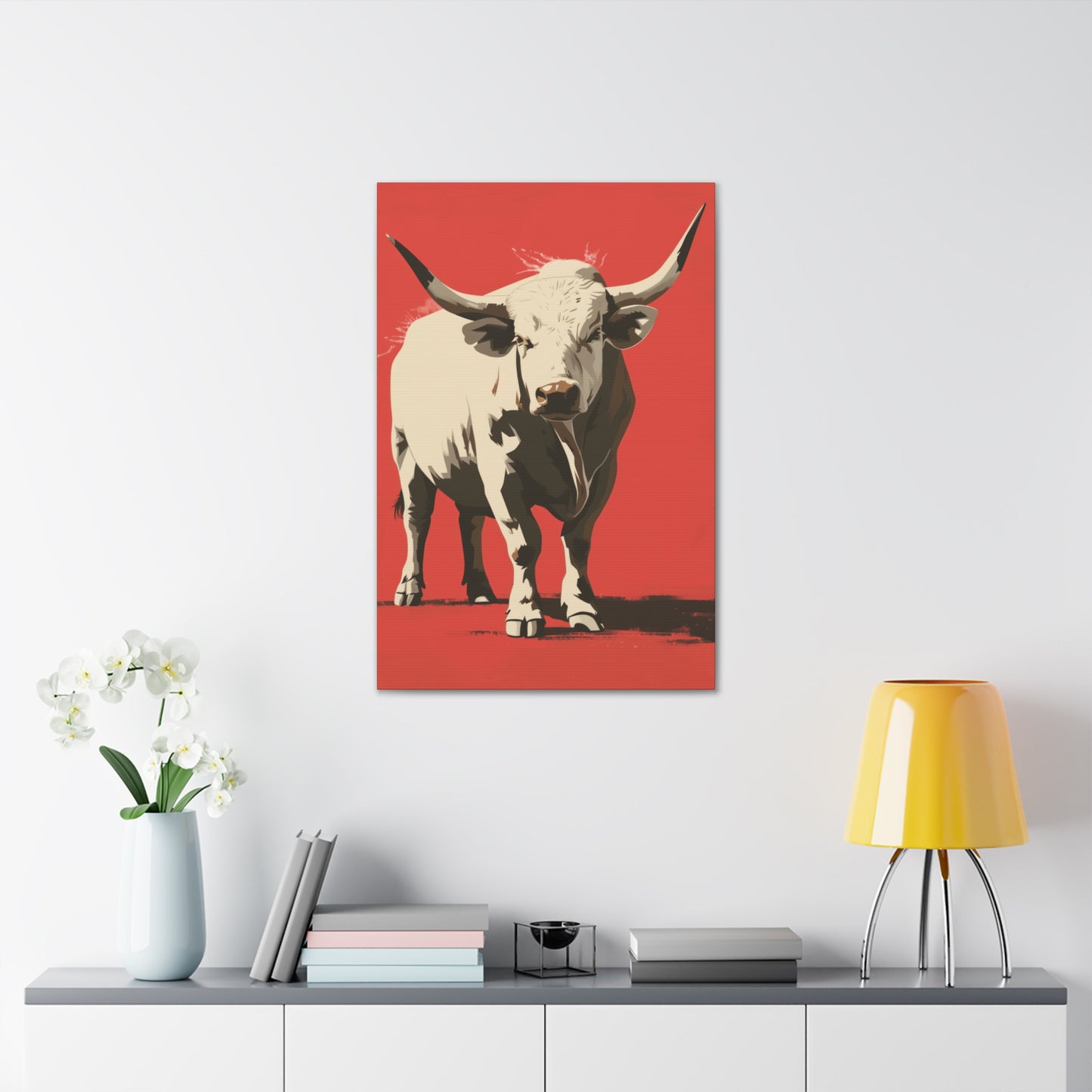 White Buffalo Digital Illustration Canvas Gallery Wraps