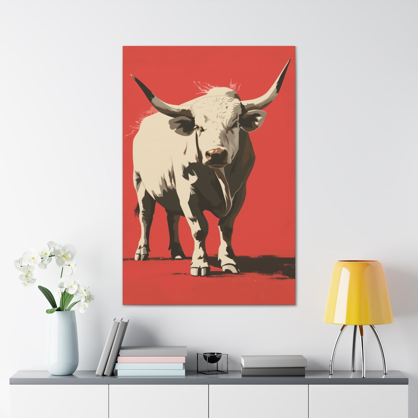 White Buffalo Digital Illustration Canvas Gallery Wraps