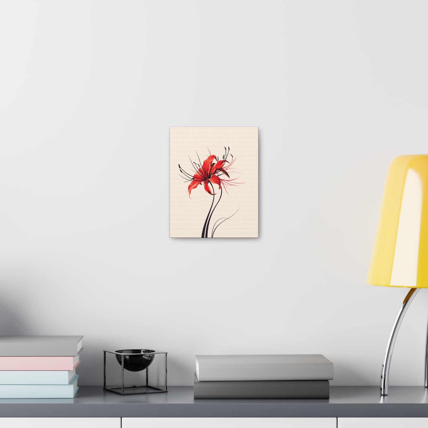 Red Spider Lily Flower Digital Illustration Canvas Gallery Wraps