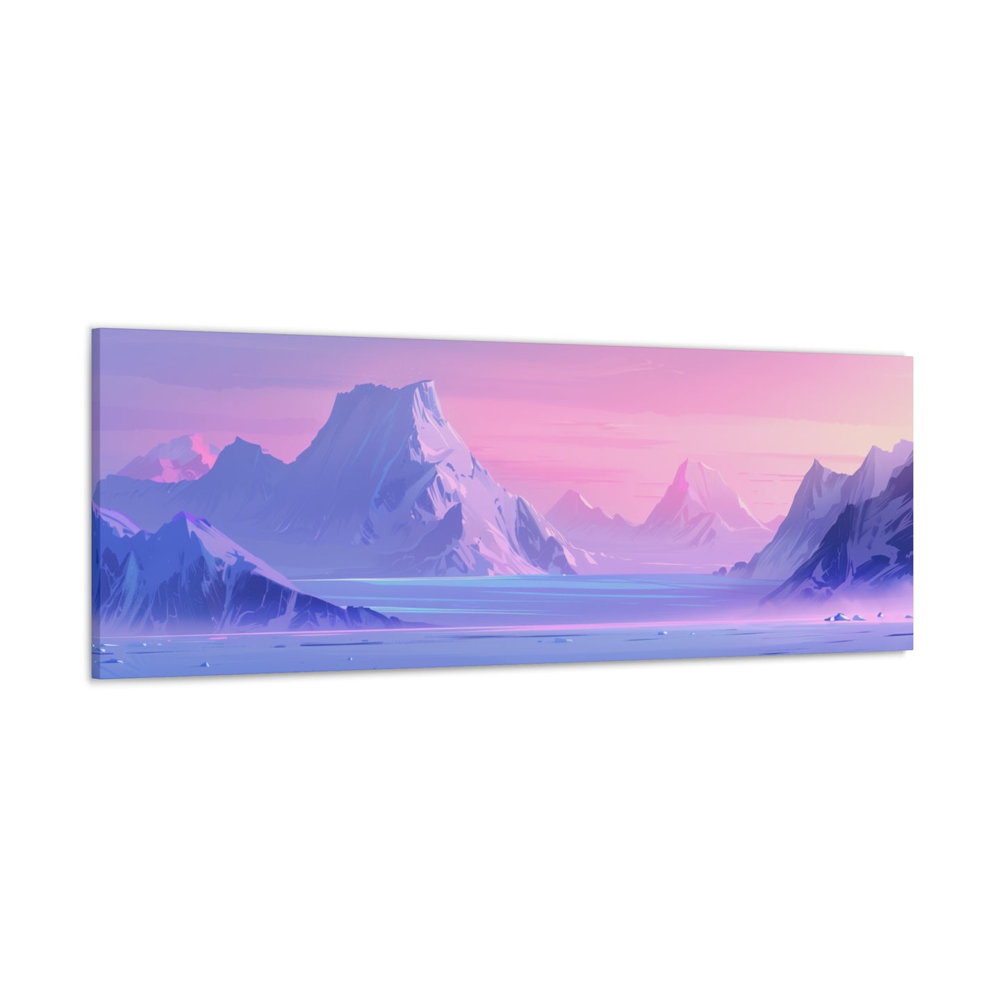 Antarctic Evening Landscape - Digital Illustration Panorama Canvas Gallery Wraps