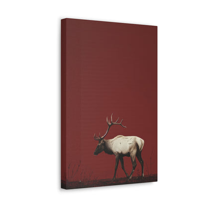 Moose with Antlers Digital Illustration Canvas Gallery Wraps