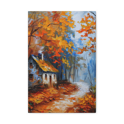 Old House Near the Road Through Autumn Forest - Leonid Afremov Oil Painting Canvas Gallery Wraps