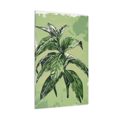 Plant Leaves Digital Illustration Canvas Gallery Wraps