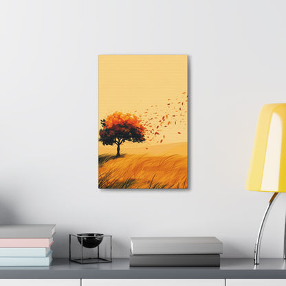 Tree in a Golden Sunset Digital Illustration Canvas Gallery Wraps