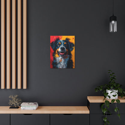 Border Collie Dog - Illustration Canvas Gallery Wraps