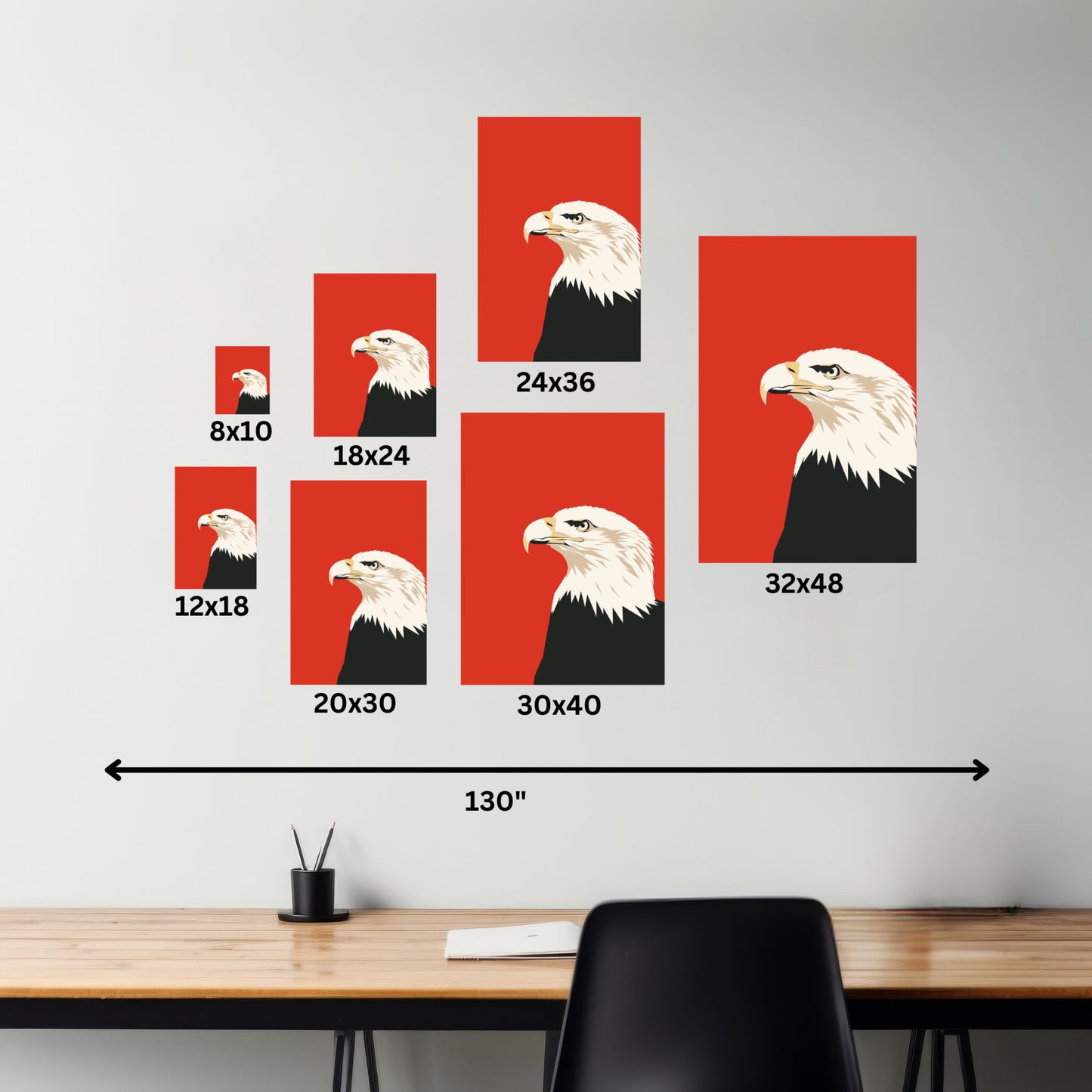 Bald Eagle Digital Illustration Canvas Gallery Wraps