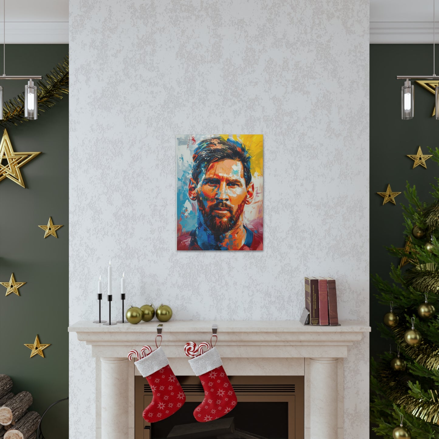 Lionel Messi - Abstract Digital Painting Canvas Gallery Wraps