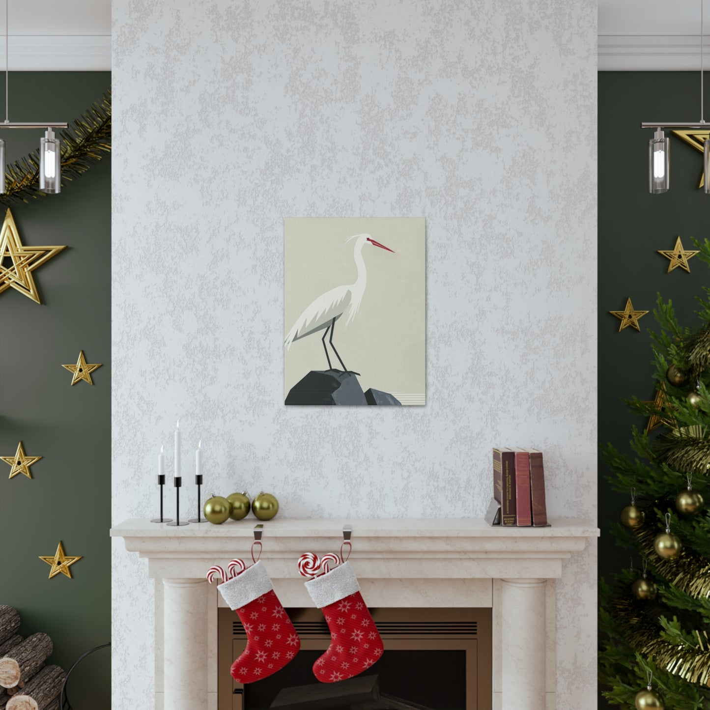 Stork Digital Illustration Canvas Gallery Wraps