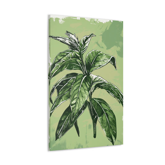 Plant Leaves Digital Illustration Canvas Gallery Wraps