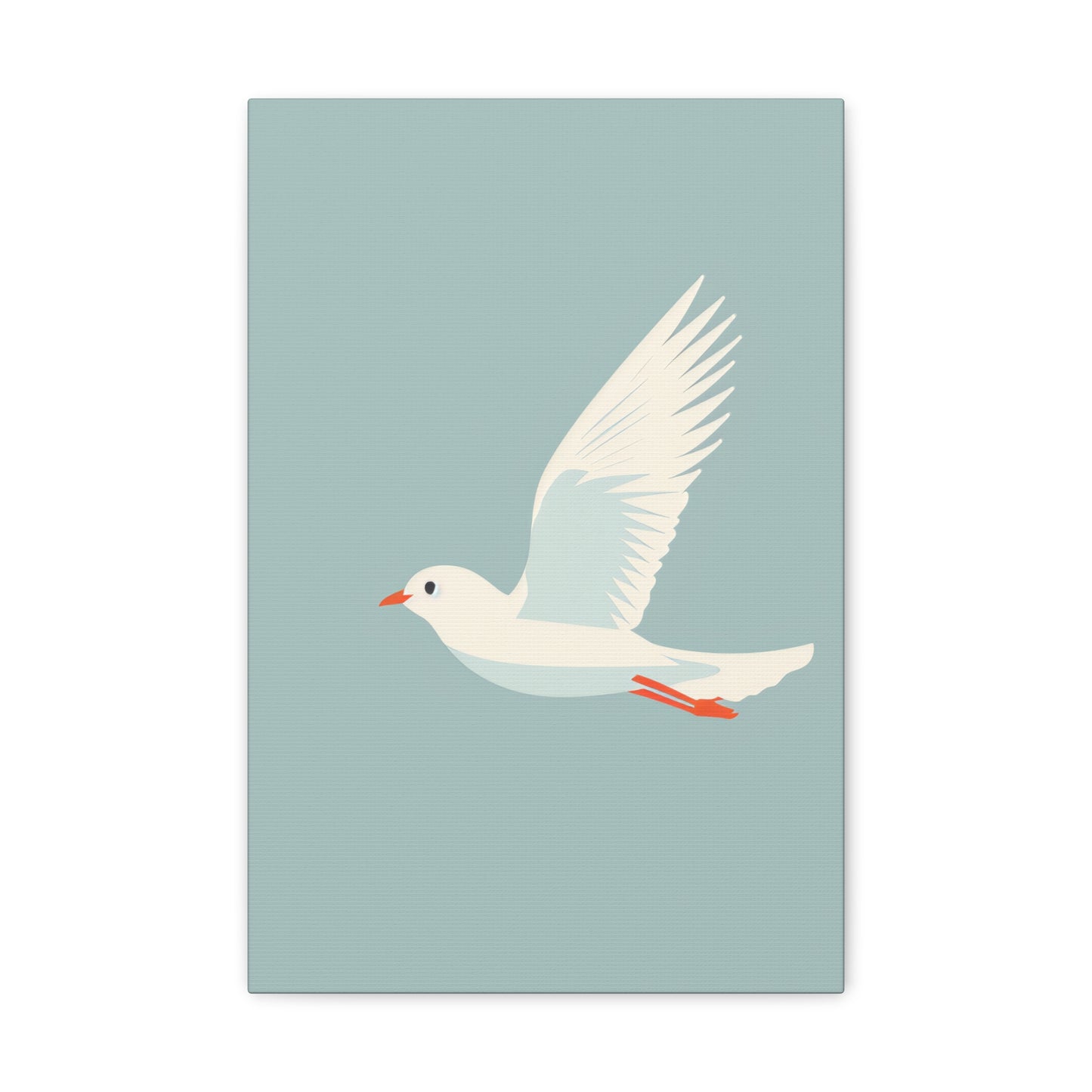 White Dove Flying Digital Illustration Canvas Gallery Wraps