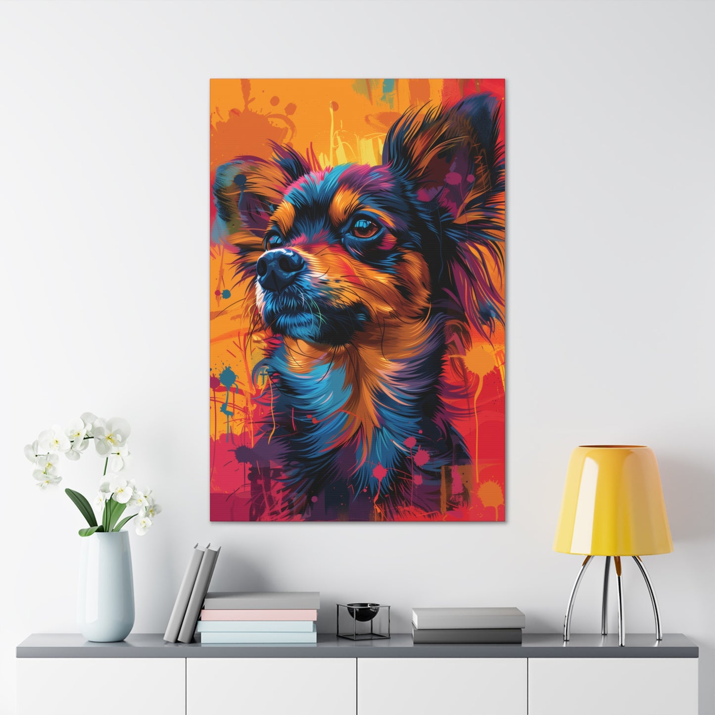 Chihuahua Dog - Abstract Illustration Canvas Gallery Wraps