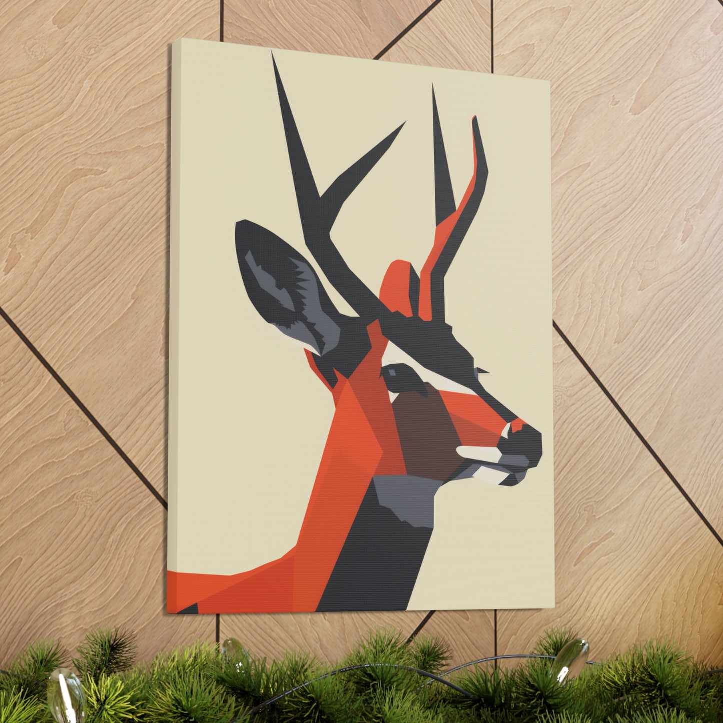 Reindeer with antlers Digital Illustration Canvas Gallery Wraps