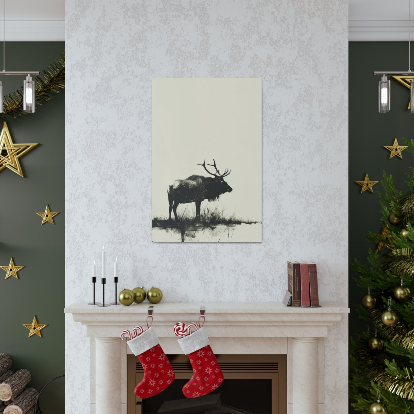 Moose Digital Illustration Canvas Gallery Wraps