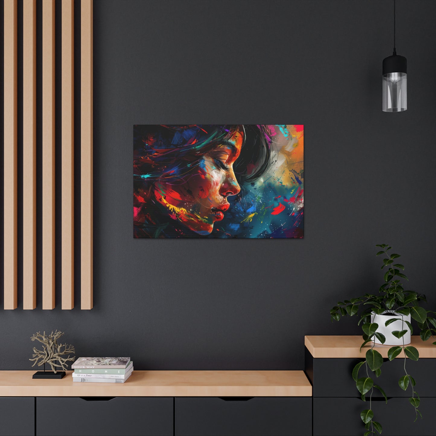 Beautiful Girl Face - Colorful Impressionist Style Digital Art Canvas Gallery Wraps