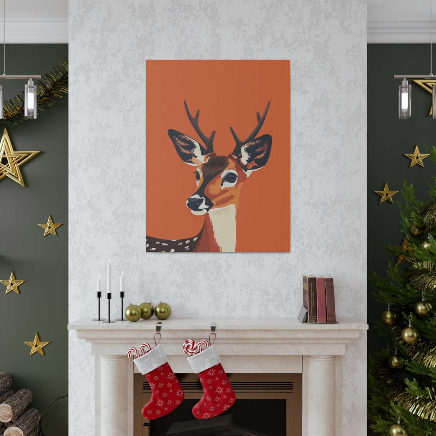 Deer - Digital Illustration Canvas Gallery Wraps