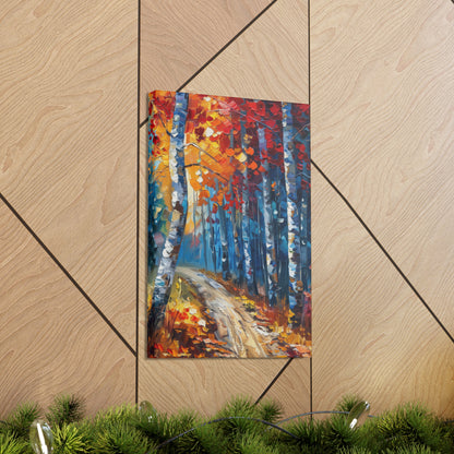 road through autumn forest - Leonid Afremov Style Digital Print Canvas Gallery Wraps