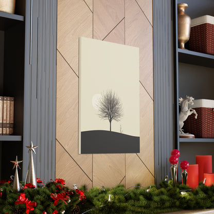 Lone Leafless Tree - Illustration Canvas Gallery Wraps