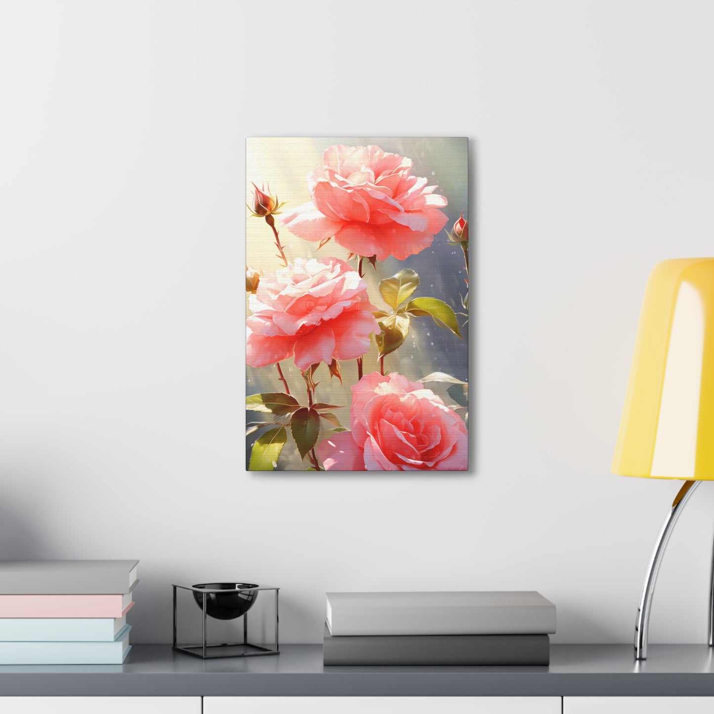 Rose Flowers - Watercolor Painting Digital Illustration Canvas Gallery Wraps