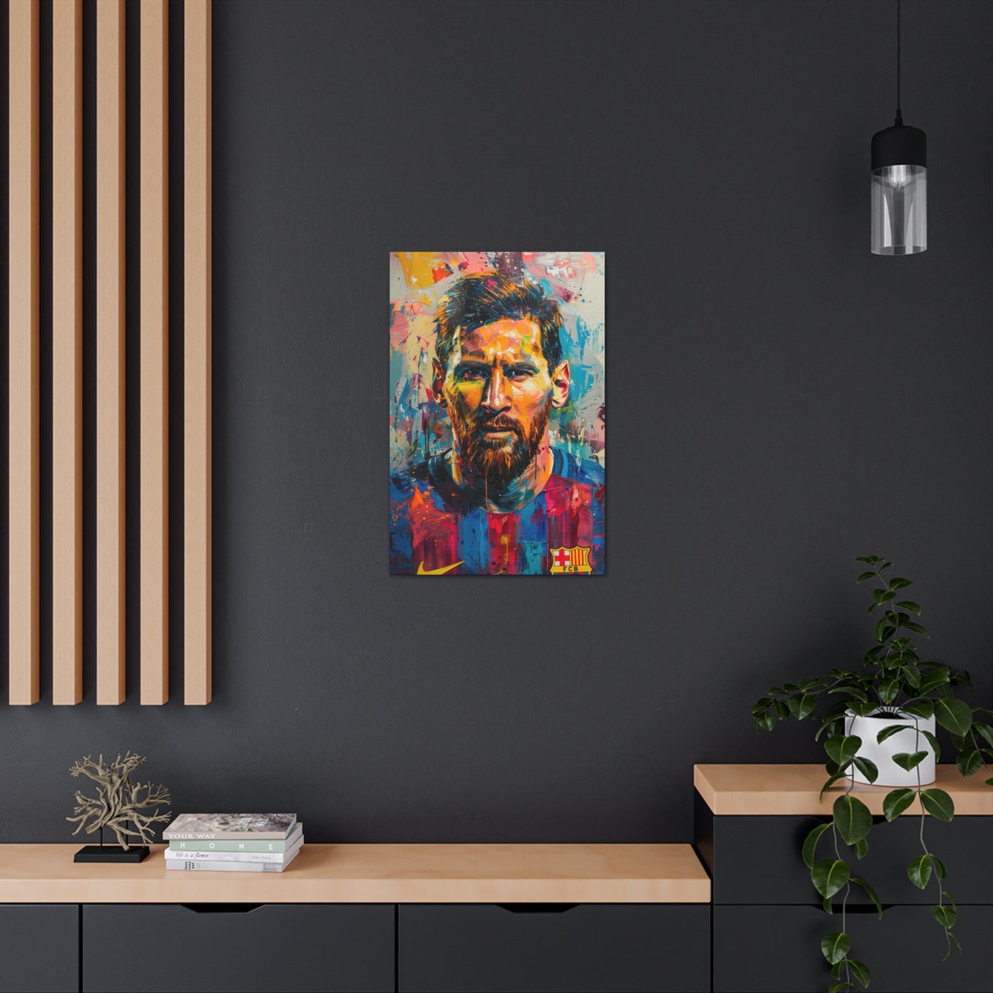 Lionel Messi - Abstract Digital Painting Canvas Gallery Wraps