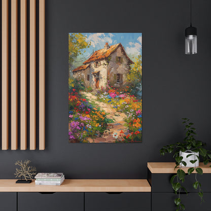 French country side whimsical old house Digital Oil Painting Print Canvas Gallery Wraps