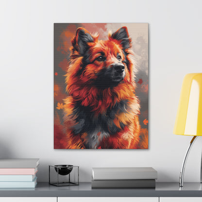 Papillon Dog - Abstract Illustration Canvas Gallery Wraps