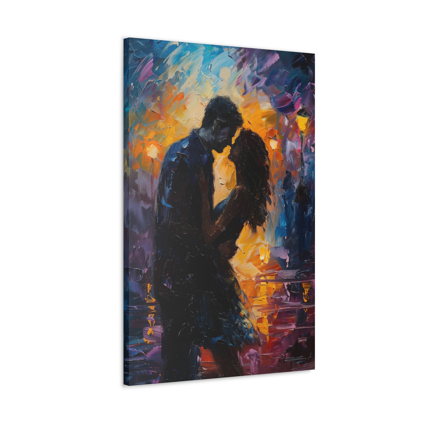 Couple - Leonid Afremov Style Digital Oil Painting Canvas Gallery Wraps