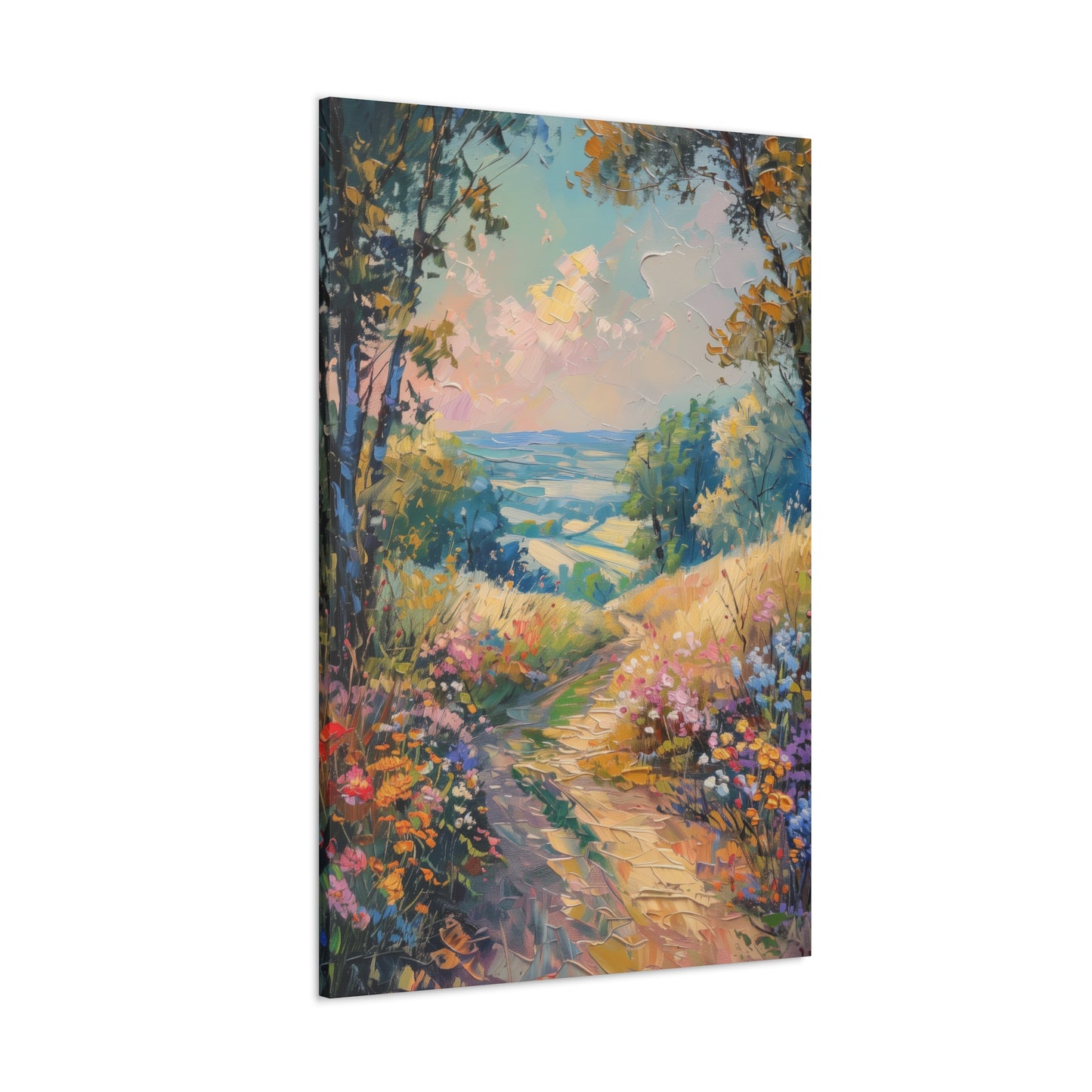 old countryside road in medieval times Digital Oil Painting Print Canvas Gallery Wraps