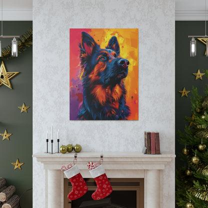 German Shepherd - Abstract Illustration Canvas Gallery Wraps