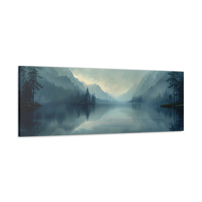 Deserted Scottish Lake - Morning Panorama Canvas Gallery Wraps