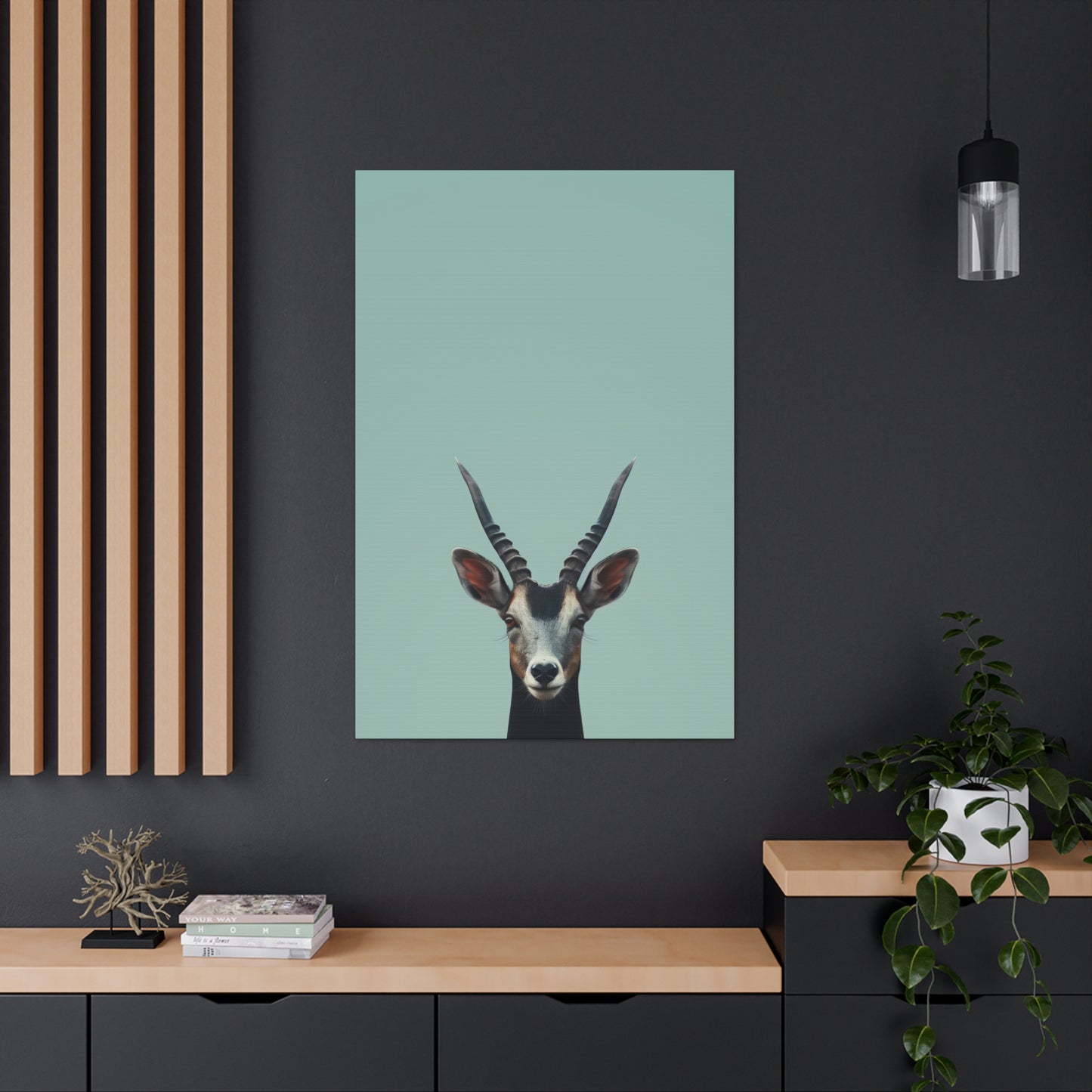 Antelope with Antlers Digital Illustration Canvas Gallery Wraps