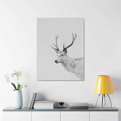 White Reindeer Digital Illustration Canvas Gallery Wraps