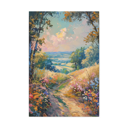 old countryside road in medieval times Digital Oil Painting Print Canvas Gallery Wraps