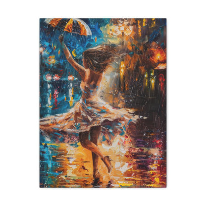 Dancing in the Rain - Leonid Afremov Style Digital Print Canvas Gallery Wraps