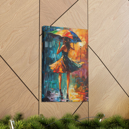 Walking in the Rain - Leonid Afremov Style Digital Print Canvas Gallery Wraps