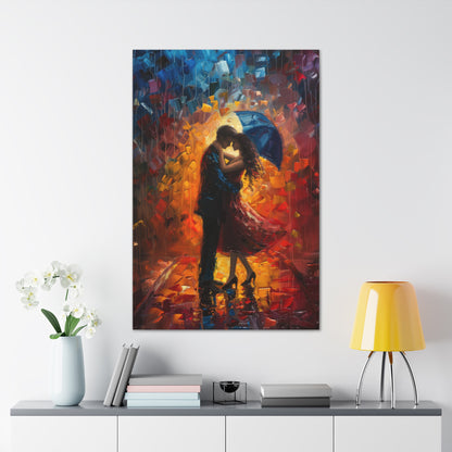 Couple - Leonid Afremov Style Digital Oil Painting Canvas Gallery Wraps