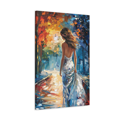 bride in the streets - Leonid Afremov Style Digital Print Canvas Gallery Wraps