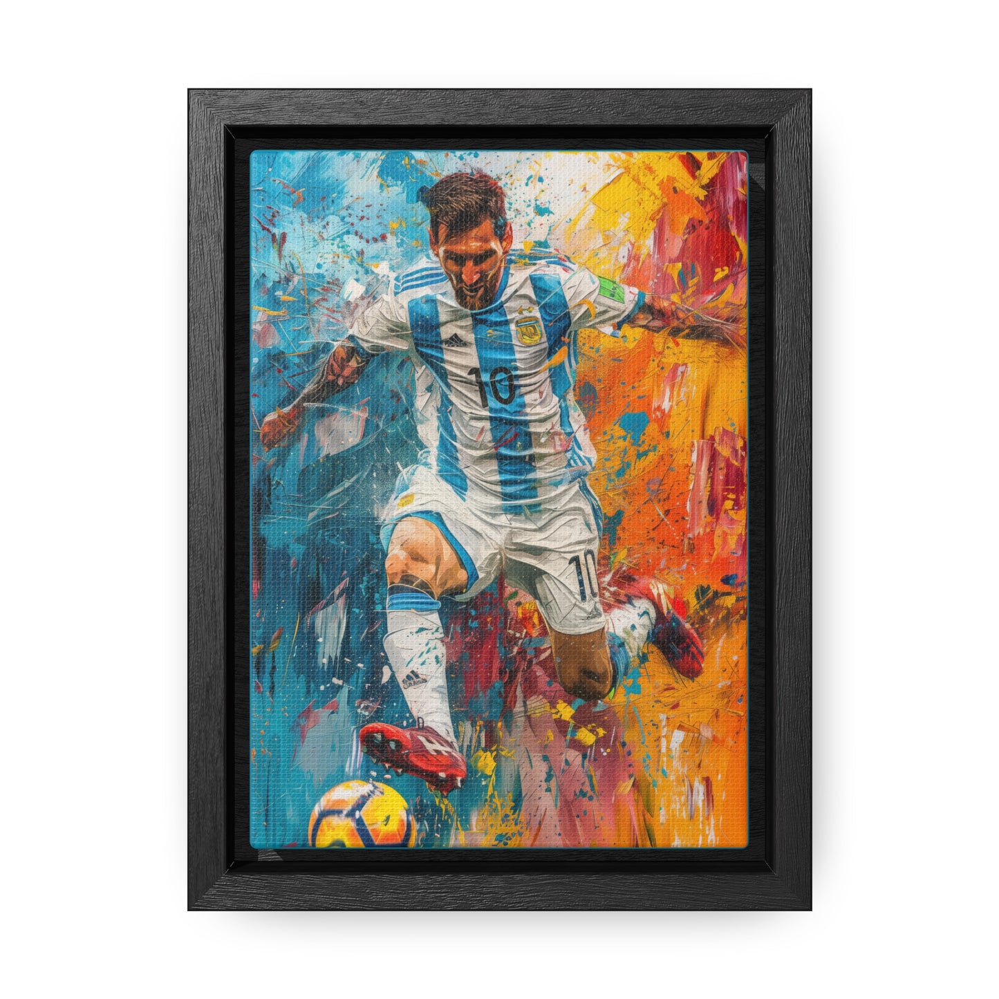 Lionel Messi Playing with Argentina T-Shirt - Canvas Print